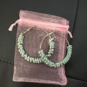 Elegant Beaded Hoop Earrings
